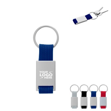 Aluminum Key Tag with Web Strap		